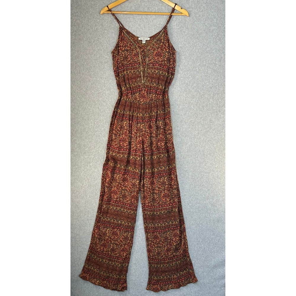 American Eagle Outfitters Size‎ XS Boho Sequin Wide Leg Jumpsuit Romper Paisley